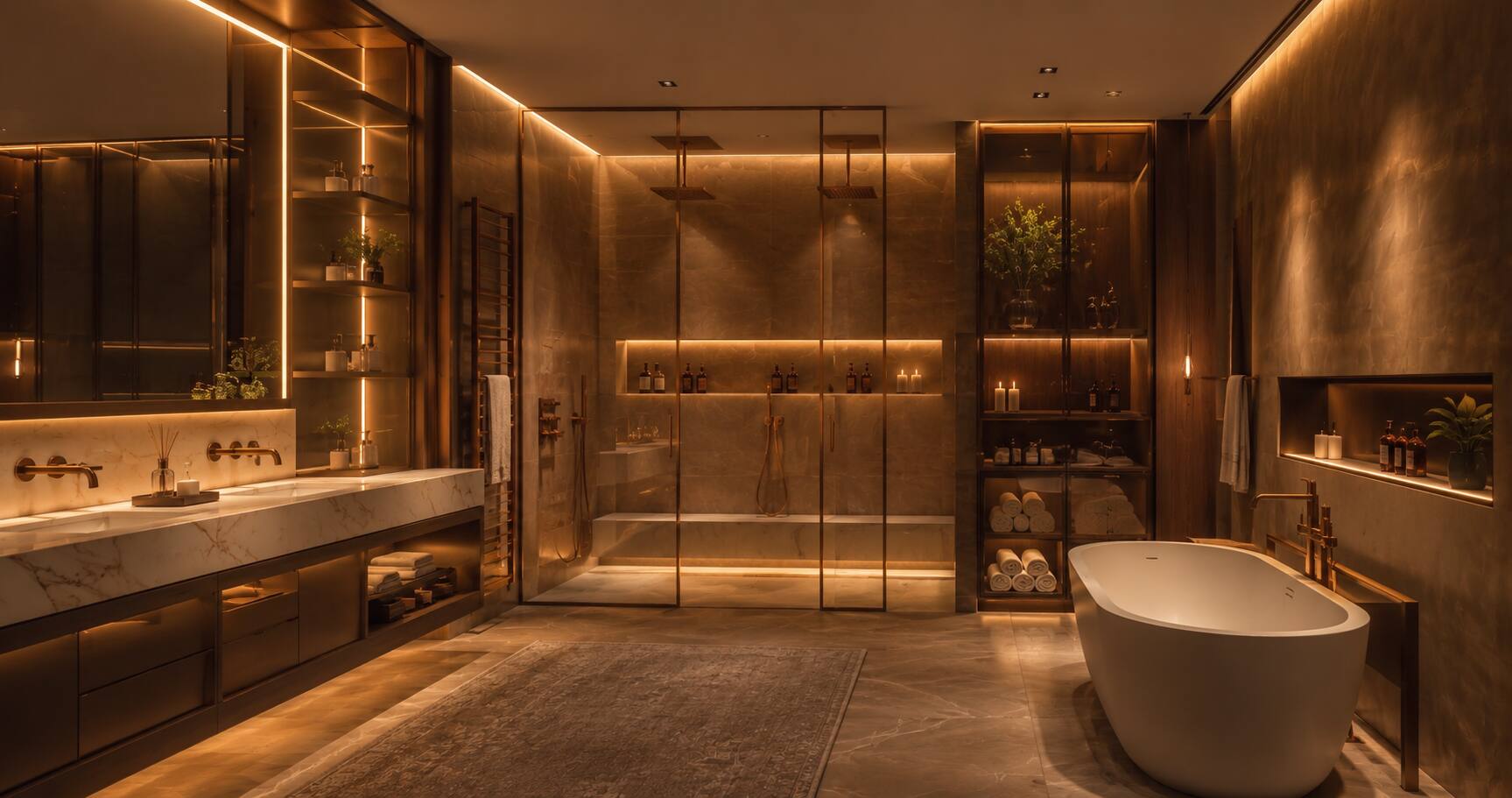 Baño principal en nogal